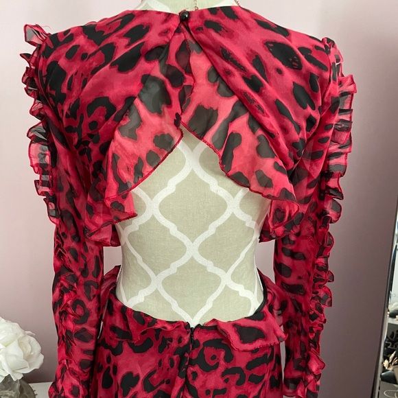 Glam statement summer leopard red brand new dress - Picture 4 of 8